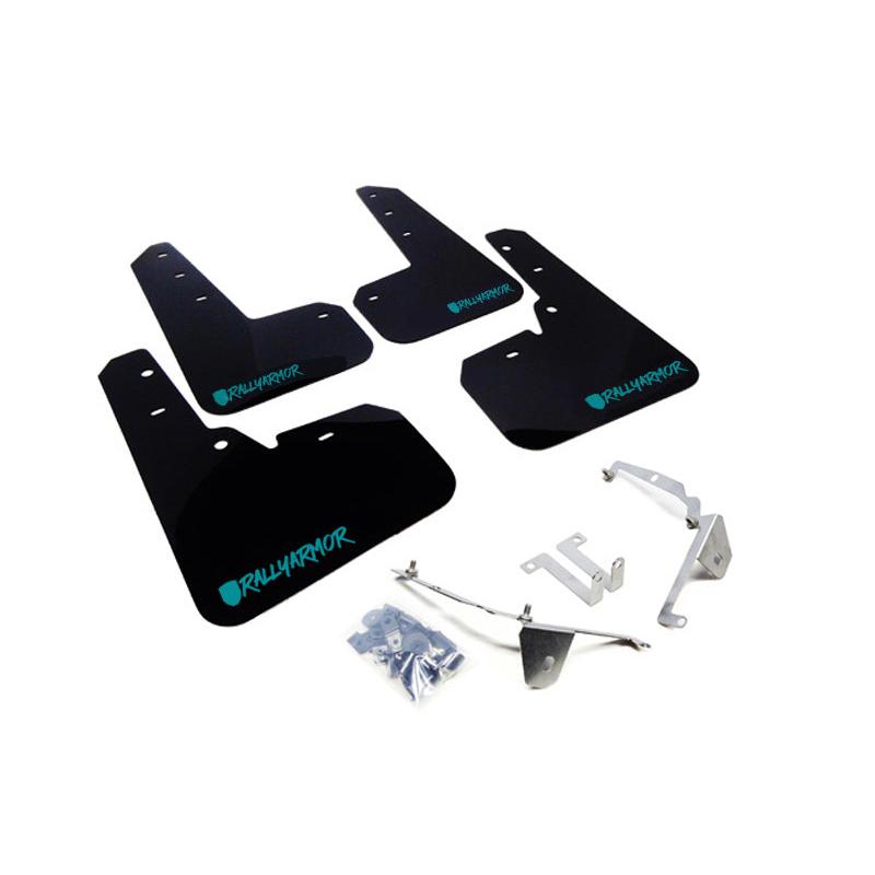 Rally Armor 13-17 Subaru Crosstrek XV Black UR Mud Flap w/ Teal Altered Font Logo