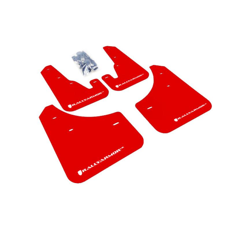 Rally Armor 04-09 Mazda3/Speed3 Red UR Mud Flap w/ White Logo
