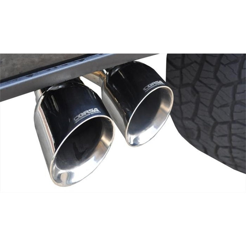 Corsa 2015 Ford F-150 5.0L V8 (Super Crew Cab) Polished Sport Single Side Dual 4in Tips CB Exhaust - T1 Motorsports