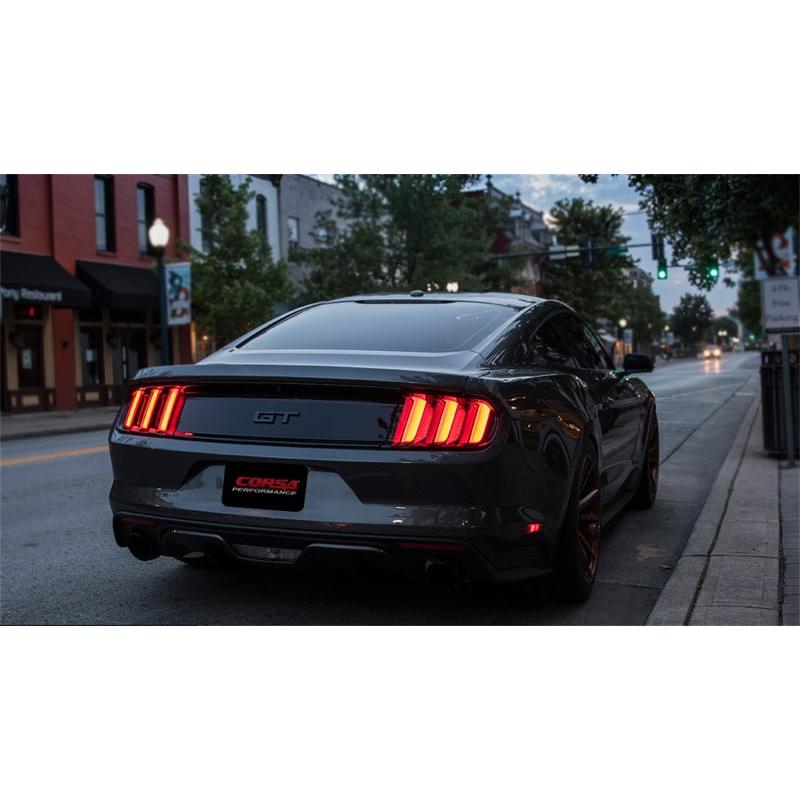 Corsa 3in Sport Cat-Back Exhaust Dual Rear Exit w/ Black Tips - 2015-2017 Ford Mustang GT Coupe 5.0L
