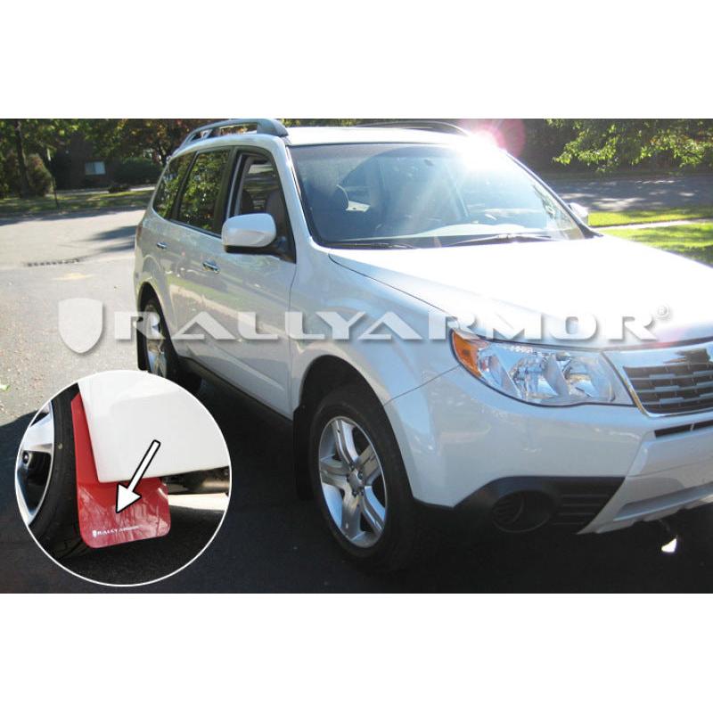 Rally Armor 09-13 Subaru Forester Red UR Mud Flap w/ White Logo