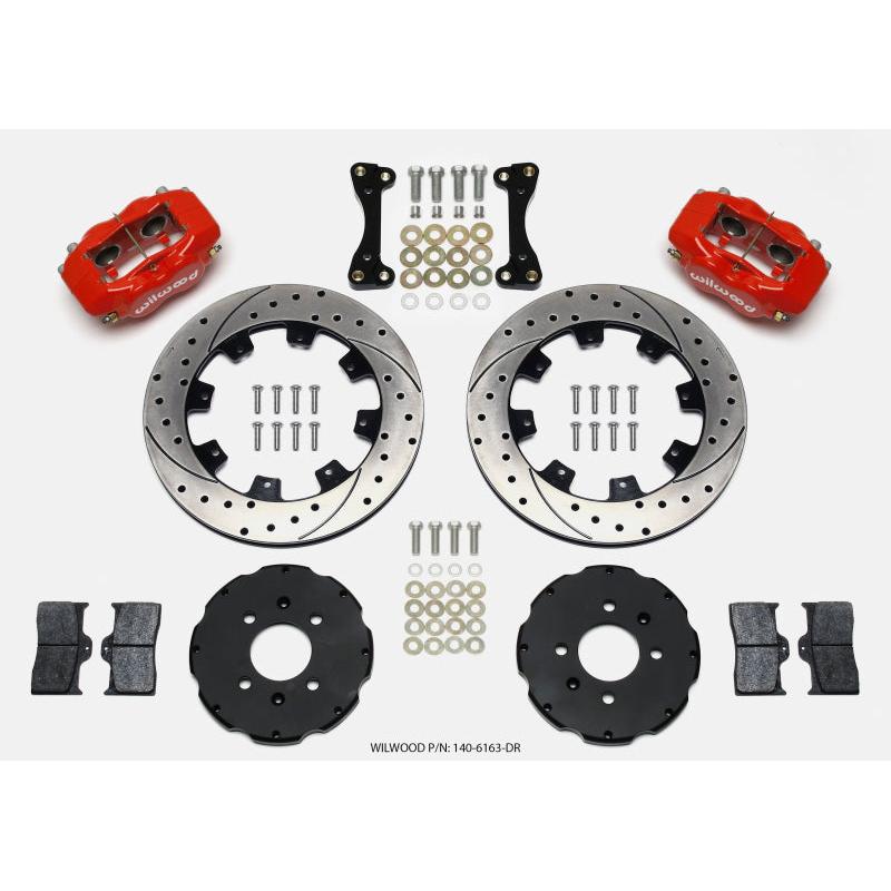 Wilwood Forged Dynalite Front Hat Kit 12.19in Drilled Red 94-01 Honda/Acura w/262mm Disc - T1 Motorsports