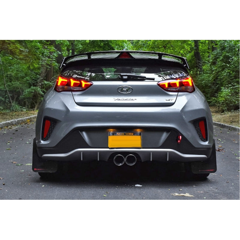 Rally Armor 19-21 Hyundai Veloster Turbo R-Spec Black UR Mud Flap w/ Dark Grey Logo - T1 Motorsports