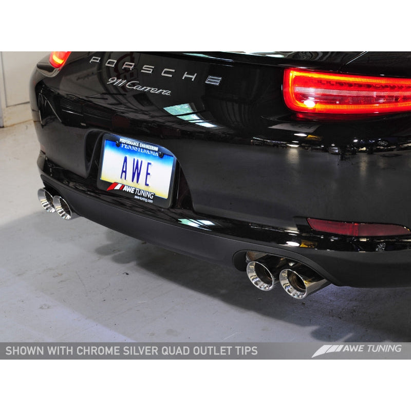 AWE Tuning Porsche 991 SwitchPath Exhaust for PSE Cars Chrome Silver Tips - T1 Motorsports