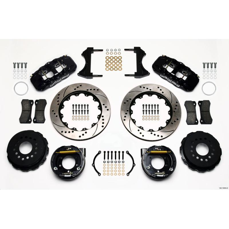 Wilwood AERO4 Rear P-Brake Kit 14.00in Drilled 2005-2014 Mustang - T1 Motorsports
