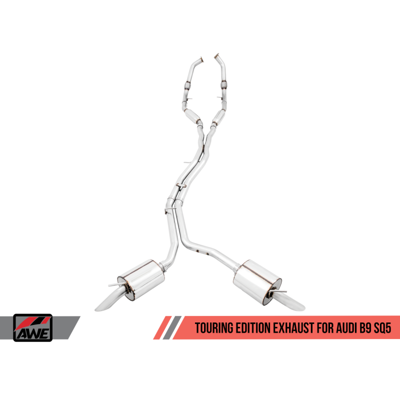 AWE Tuning Audi B9 SQ5 Non-Resonated Touring Edition Cat-Back Exhaust - No Tips (Turn Downs)