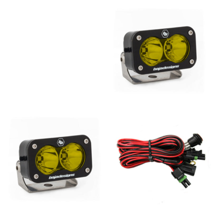 Baja Designs S2 Pro Series LED Light Pods Amber Lens Work/Scene Pattern - Pair - T1 Motorsports