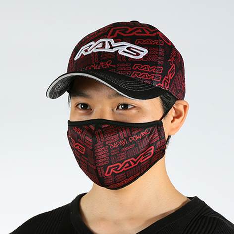 RAYS Official Face Mask (Set of 2) - Red / Gray - T1 Motorsports