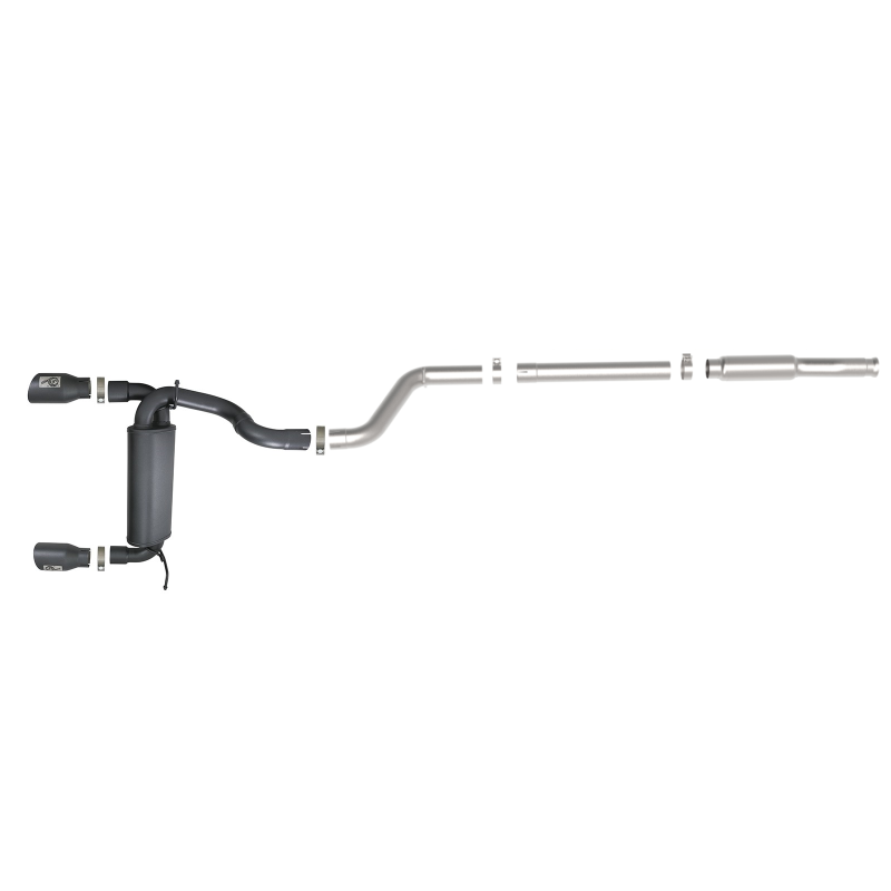 aFe Rebel Series 409 Stainless Steel Cat-Back Exhaust 18-21 Jeep Wrangler JL 2.0L (t) - Black Tip
