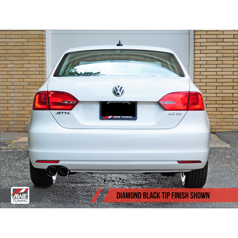 AWE Tuning Mk6 Jetta 2.5L Track Edition Exhaust - Diamond Black Tips
