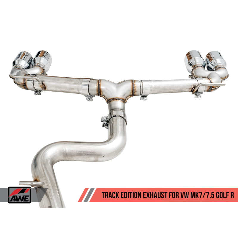 AWE Tuning MK7.5 Golf R Track Edition Exhaust w/Chrome Silver Tips 102mm