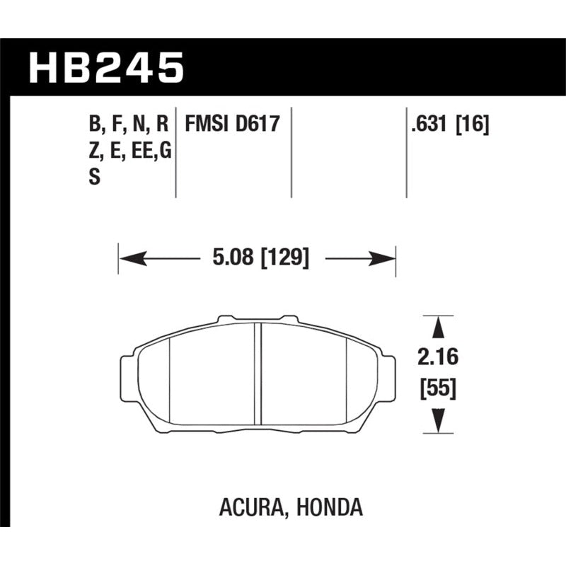 Hawk 94-01 Acura Integra (excl Type R) HP+ Street Front Brake Pads - T1 Motorsports