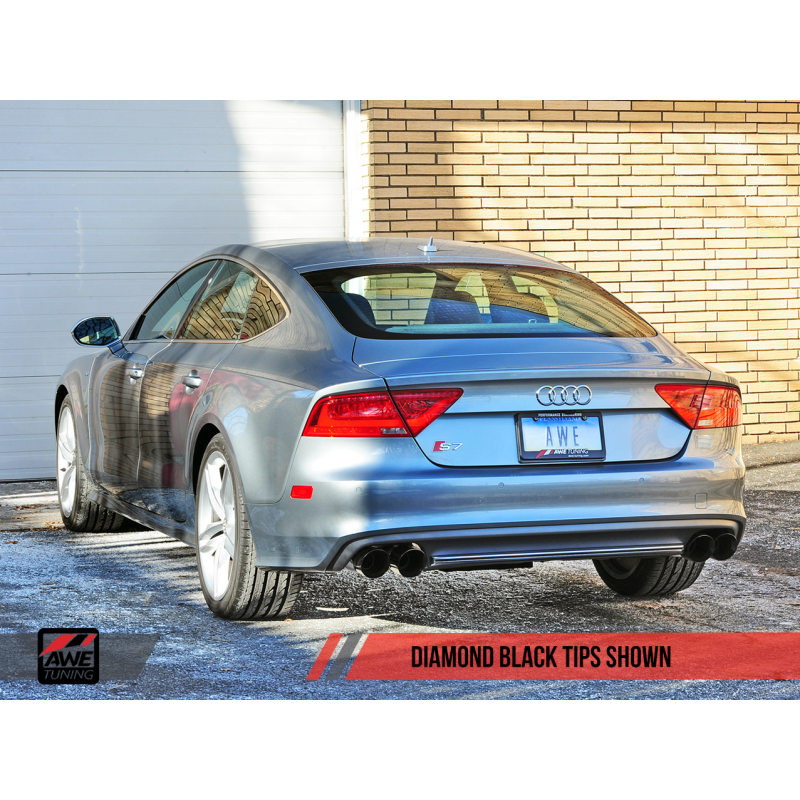 AWE Tuning Audi C7 / C7.5 S7 4.0T Touring Edition Exhaust - Diamond Black Tips