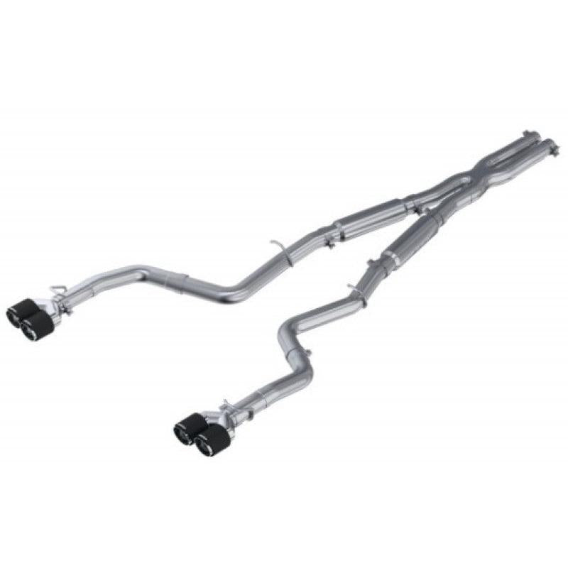 MBRP 15-16 Dodge Challenger RT 5.7L T304 SS 3in Dual Rear Cat-back CF Quad Tips - Street - T1 Motorsports