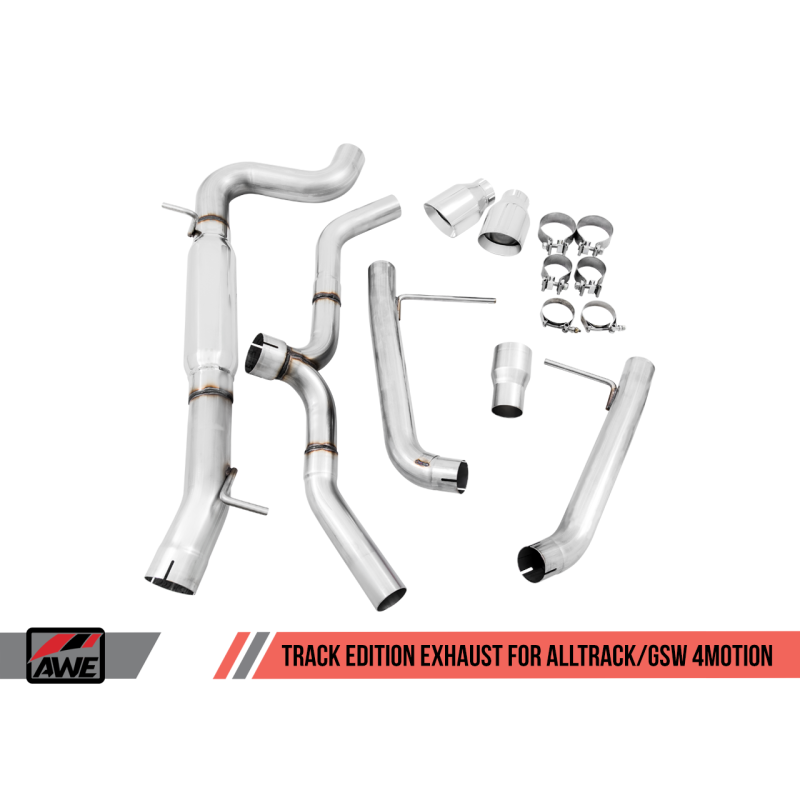 AWE Tuning VW MK7 Golf Alltrack/Sportwagen 4Motion Track Edition Exhaust - Polished Silver Tips