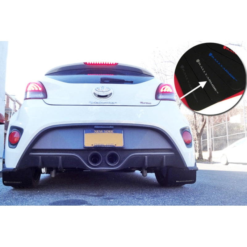 Rally Armor 12-18 Hyundai Veloster Black UR Mud Flap w/ Silver Logo - T1 Motorsports