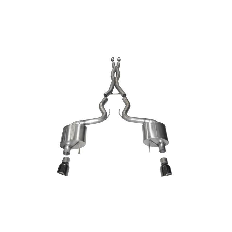 Corsa 3in Xtreme Cat-Back Exhaust Dual Rear Exit w/ Black Tips - 2015-2017 Ford Mustang GT Coupe 5.0L