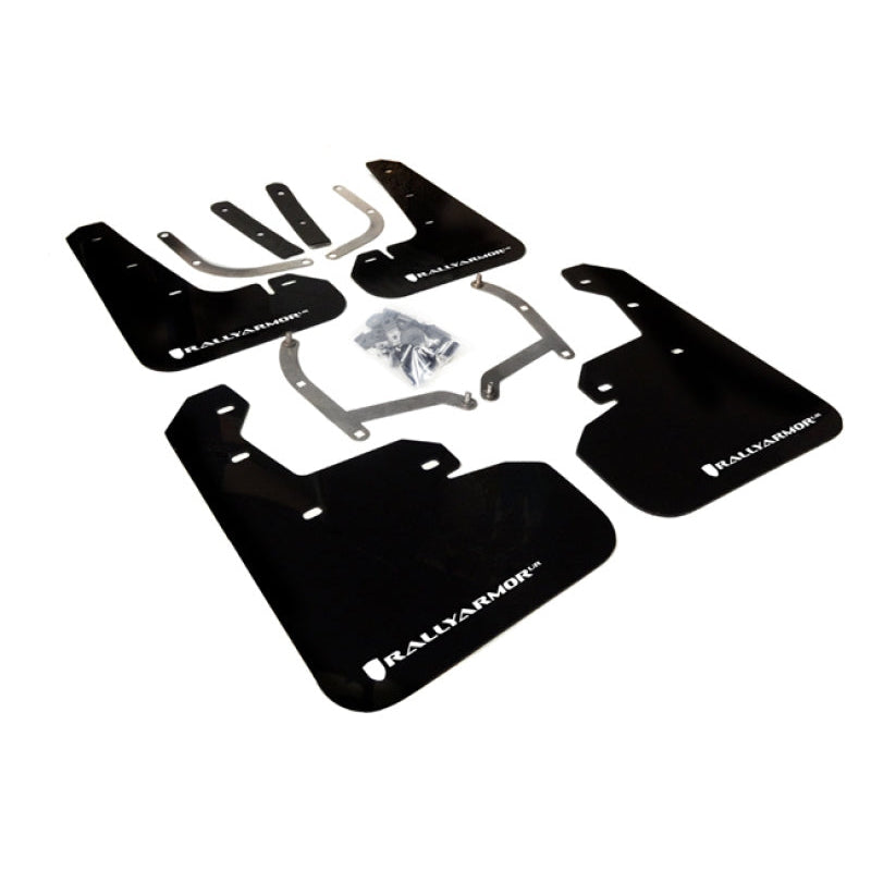 Rally Armor 17-22 Subaru Impreza Black UR Mud Flap w/ White Logo - T1 Motorsports