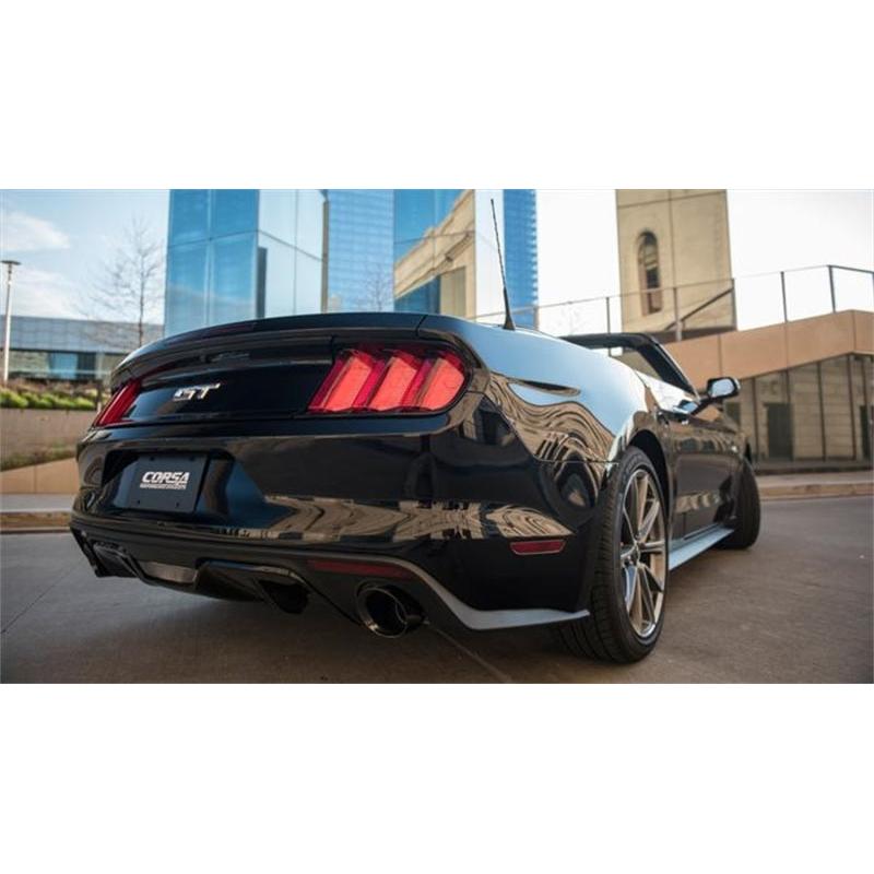 Corsa Sport Dual Rear Exit Exhaust w/ Black Tips - 2015-2023 Ford Mustang GT Convertible 5.0L V8
