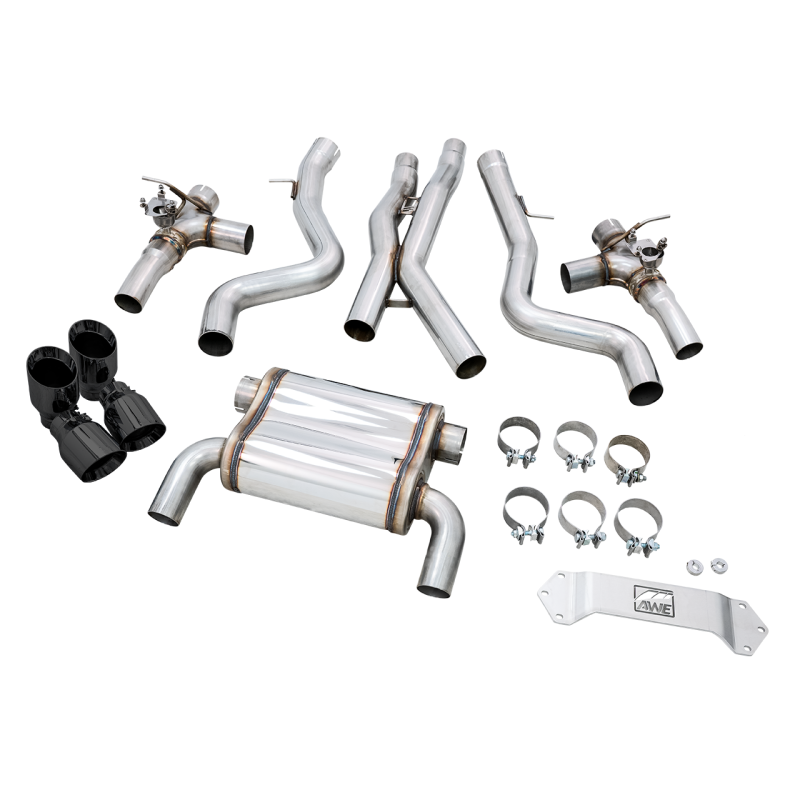 AWE Tuning BMW F8X M3/M4 Track Edition Catback Exhaust - Diamond Black Tips