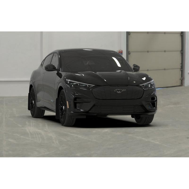 Rally Armor 21-23 Ford Mustang Mach-E Black UR Mud Flap w/ Metallic Black Logo