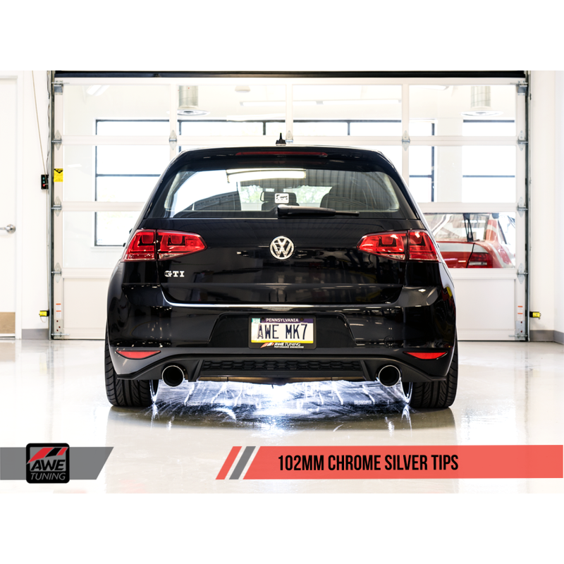 AWE Tuning VW MK7 GTI Touring Edition Exhaust - Chrome Silver Tips