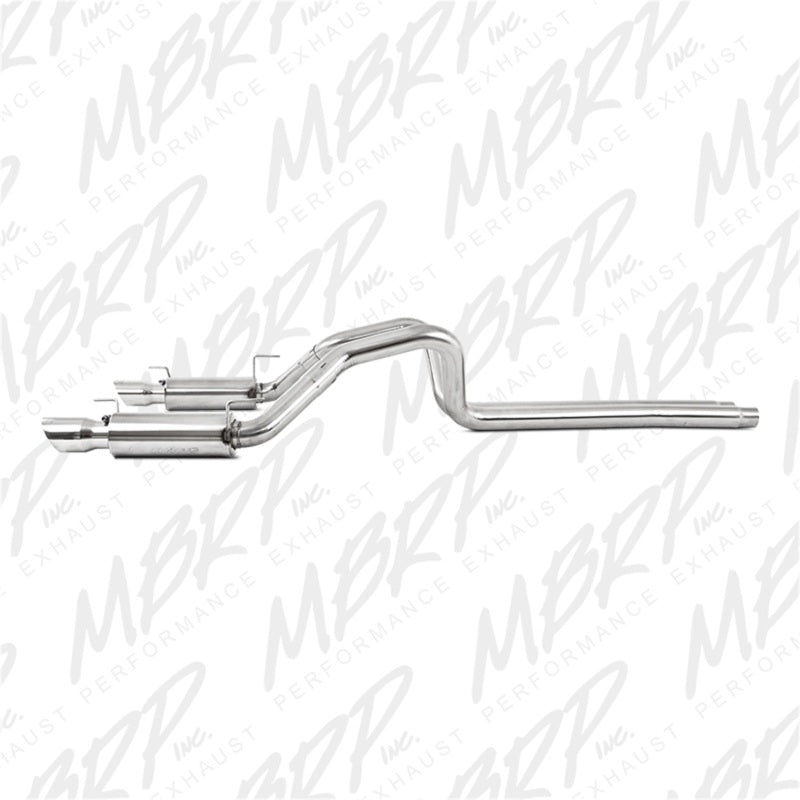 MBRP 05-09 Ford Shelby GT500 / GT Dual Split Rear Race Version, T409 4in Tips Exhaust System - T1 Motorsports