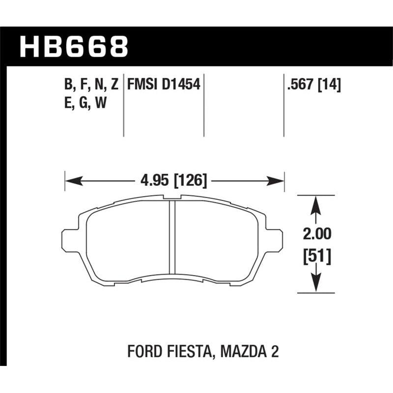 Hawk 11 Ford Fiesta S/SE/SL Blue 9012 Front Race Brake Pads - T1 Motorsports