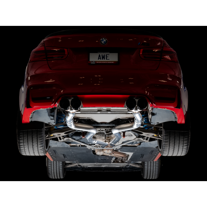 AWE Tuning BMW F8X M3/M4 Track Edition Catback Exhaust - Chrome Silver Tips - T1 Motorsports