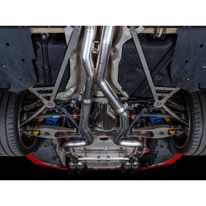AWE Tuning BMW F8X M3/M4 Track Edition Catback Exhaust - Chrome Silver Tips - T1 Motorsports