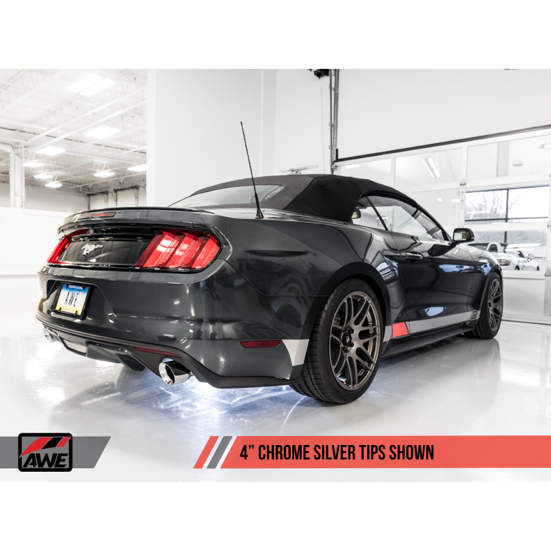 AWE Tuning S550 Mustang EcoBoost Axle-back Exhaust - Touring Edition (Chrome Silver Tips)
