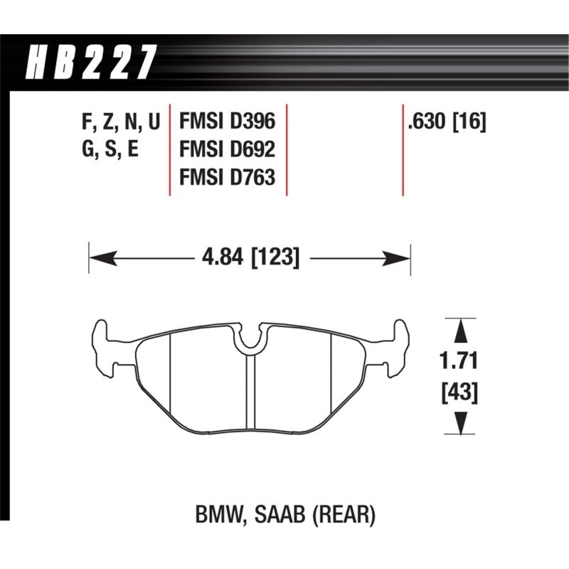 Hawk 95-99 BMW M3 E36 HP+ Street Rear Brake Pads - T1 Motorsports