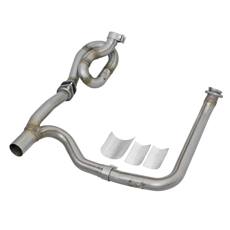 aFe POWER Twisted Steel Y-Pipe w/ Loop Relocation Pipe 12-18 Jeep Wrangler (JK) V6 3.6L - T1 Motorsports