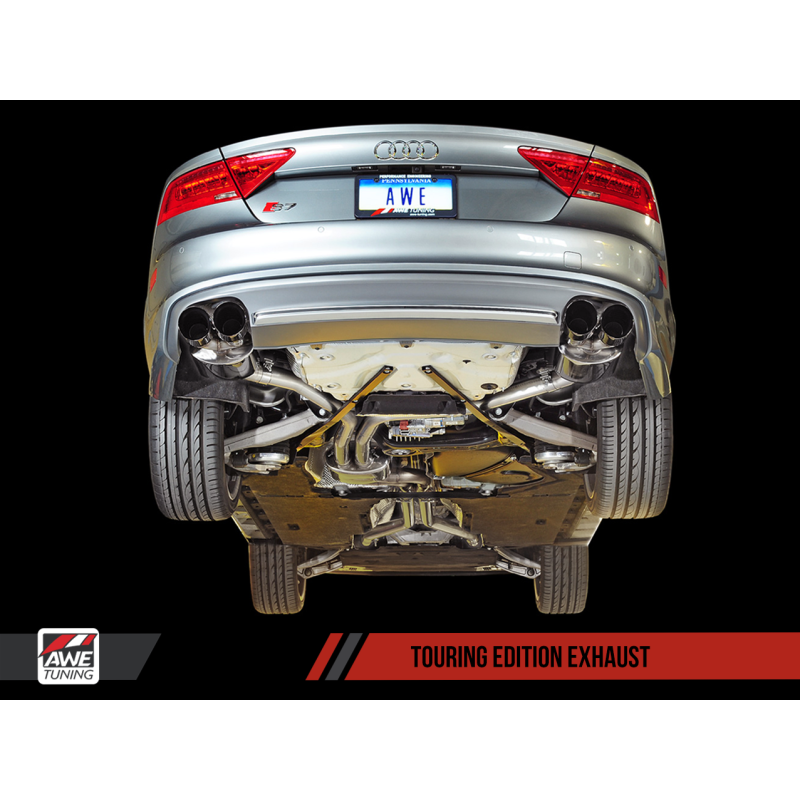 AWE Tuning Audi C7 / C7.5 S7 4.0T Touring Edition Exhaust - Polished Silver Tips