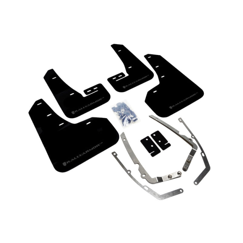Rally Armor 15-21 VW Golf/GTI/TSI Black UR Mud Flap w/ Grey Logo - T1 Motorsports