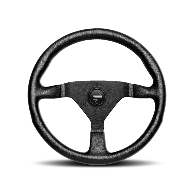 Momo Montecarlo Steering Wheel 320 mm - Black Leather/Red Stitch/Black Spokes
