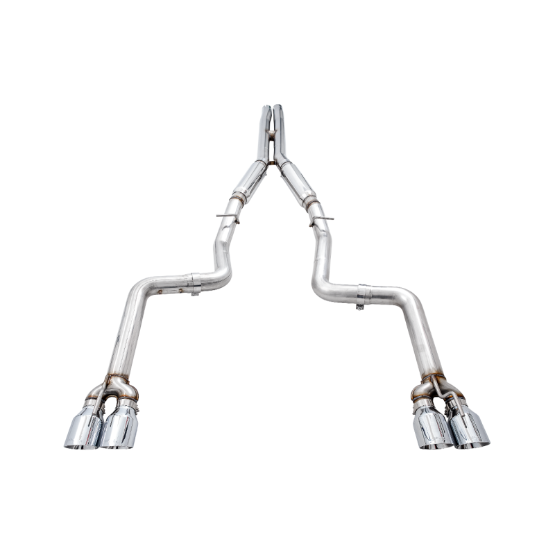 AWE Tuning 2015+ Dodge Challenger 6.4L/6.2L SC Track Edition Exhaust - Quad Chrome Silver Tips