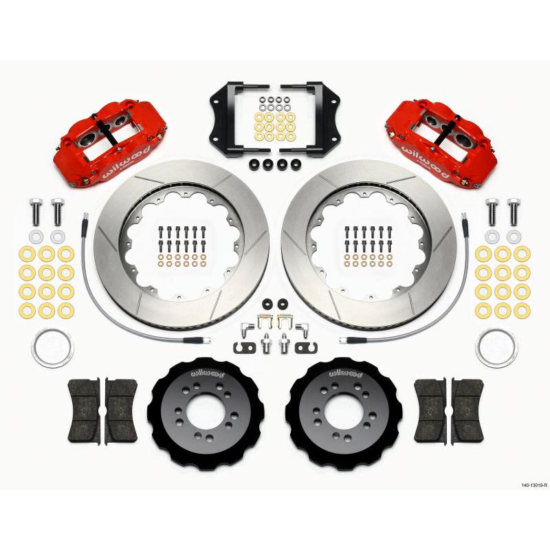 Wilwood Narrow Superlite 6R Front Hat Kit 14.00in Red 2013-Up Ford Focus ST w/ Lines - T1 Motorsports