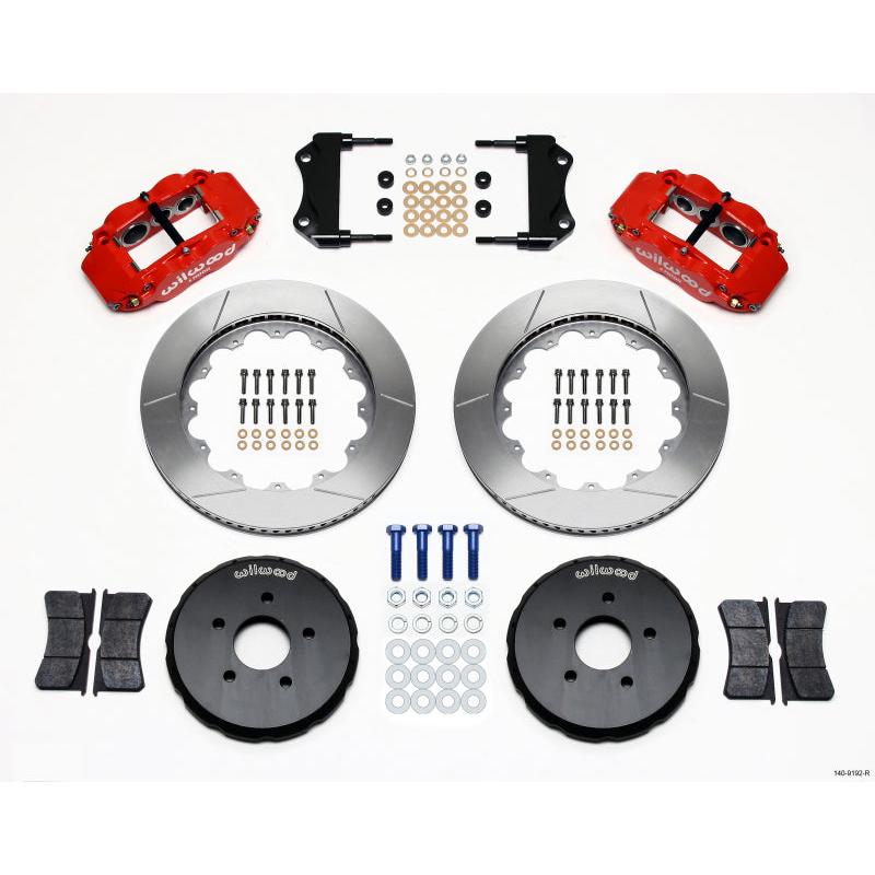 Wilwood Narrow Superlite 6R Front Hat Kit 14.00in Red Nissan 350Z/Fiti G35 - T1 Motorsports