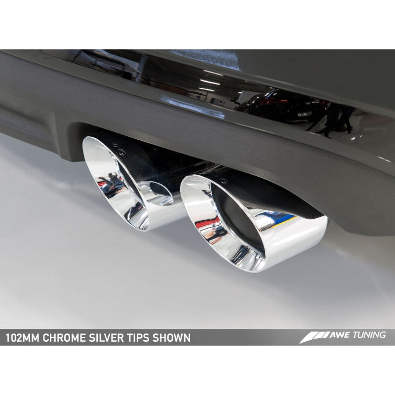 AWE Tuning Audi C7.5 A6 3.0T Touring Edition Exhaust - Quad Outlet Chrome Silver Tips - T1 Motorsports