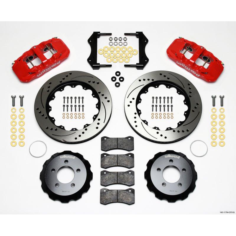 Wilwood AERO6 Front Hat Kit 14.25 Drilled Red 2006-10 Magnum/Challngr/Chrgr/300C - T1 Motorsports