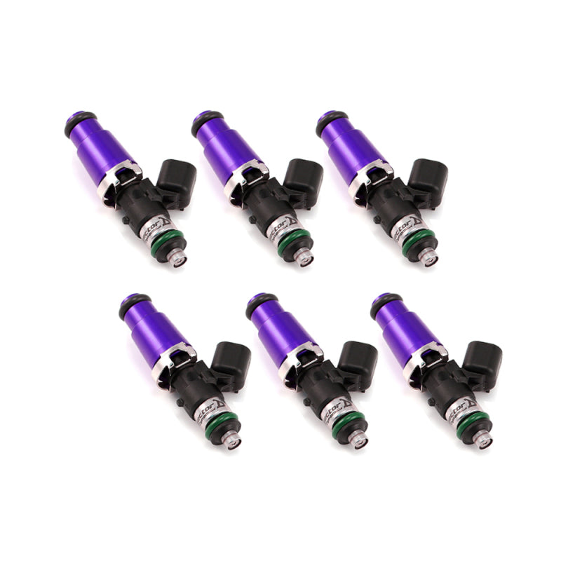 Injector Dynamics 1340cc Injectors - 60mm Length - 14mm Purple Top - 14mm Lower O-Ring (Set of 6) - T1 Motorsports