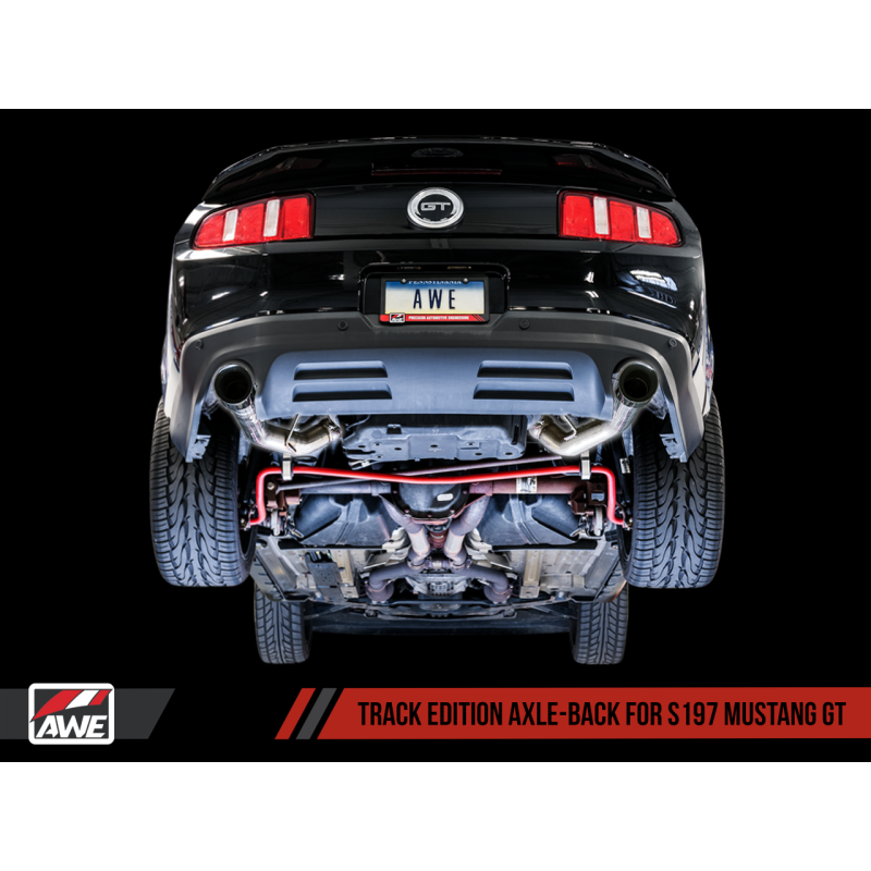 AWE Tuning S197 Mustang GT Axle-back Exhaust - Track Edition (Chrome Silver Tips)