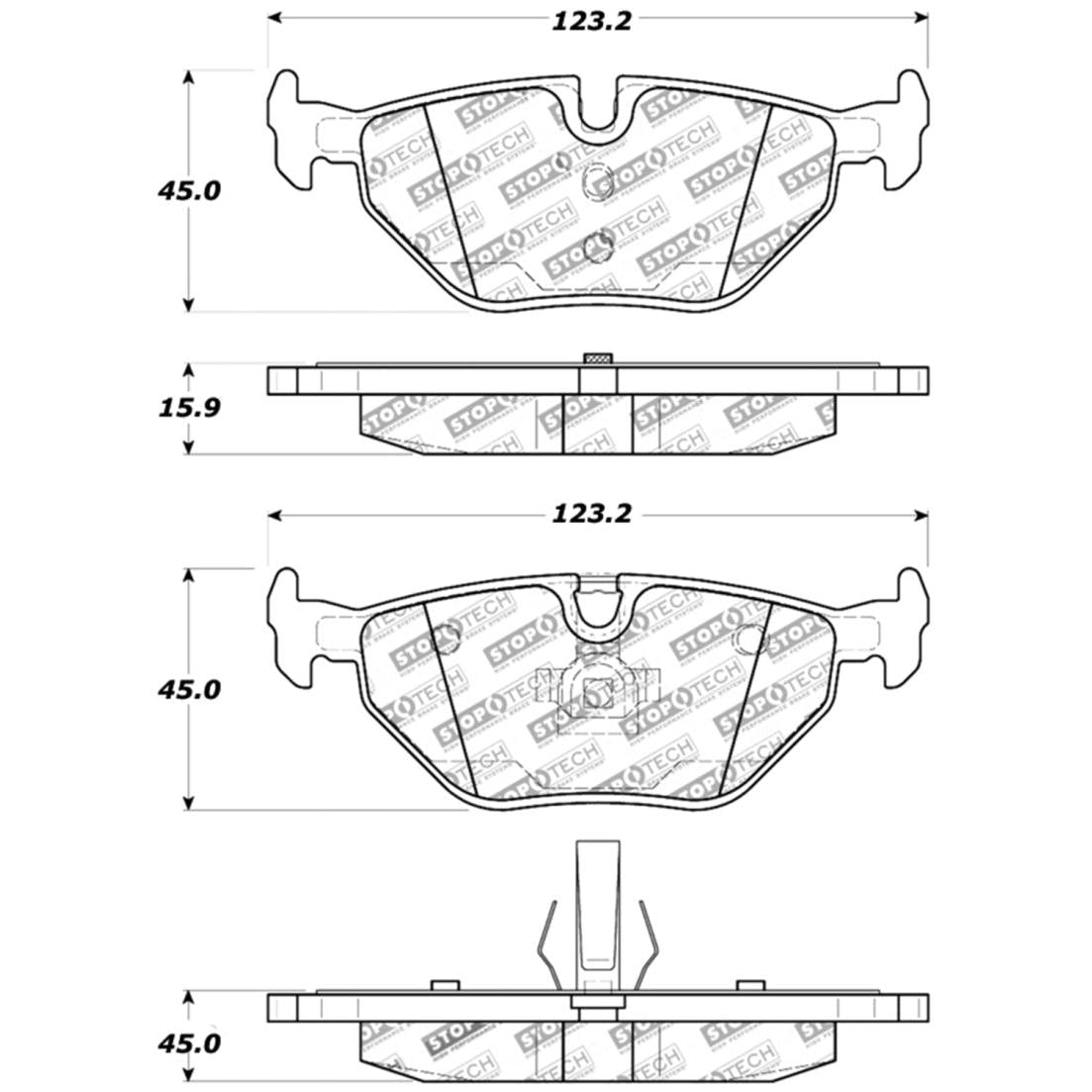 StopTech Performance 01-02 BMW Z3 / 03-09 Z4 / 10/90-07 3 Series / 99-09 Saab 9-5 Rear Brake Pads