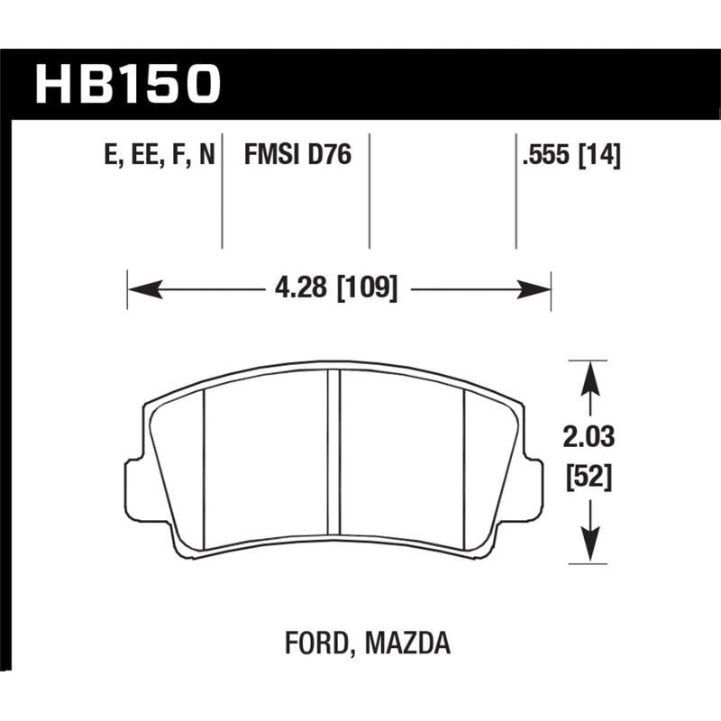 Hawk 79-84 Mazda B2000 / 70-74 RX-2 / 74-78 RX-4 / 79-85 RX-7 Blue 9012 Front Race Brake Pads - T1 Motorsports
