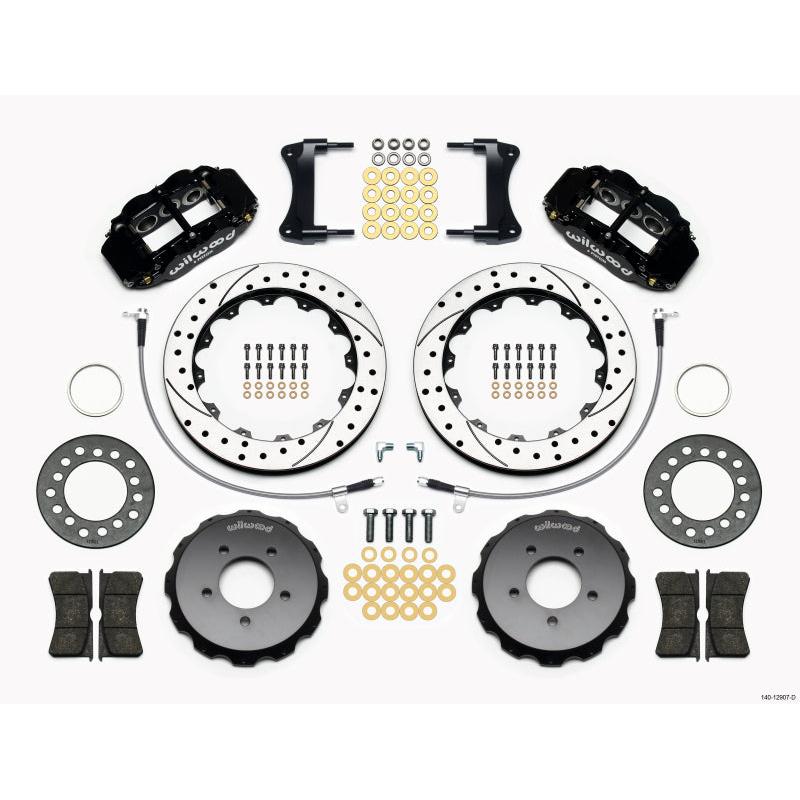 Wilwood Narrow Superlite 6R Front Hat Kit 12.88in Drilled 2005-Up Mazda Miata w/ Lines - T1 Motorsports
