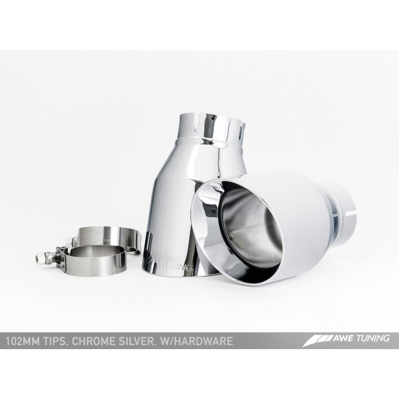 AWE Tuning Audi C7 A7 3.0T Touring Edition Exhaust - Dual Outlet Chrome Silver Tips
