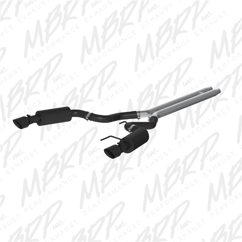 MBRP 15 Ford Mustang GT 5.0 Convertible Black 3in Cat Back Dual Split Rear Exit (Street Version) - T1 Motorsports