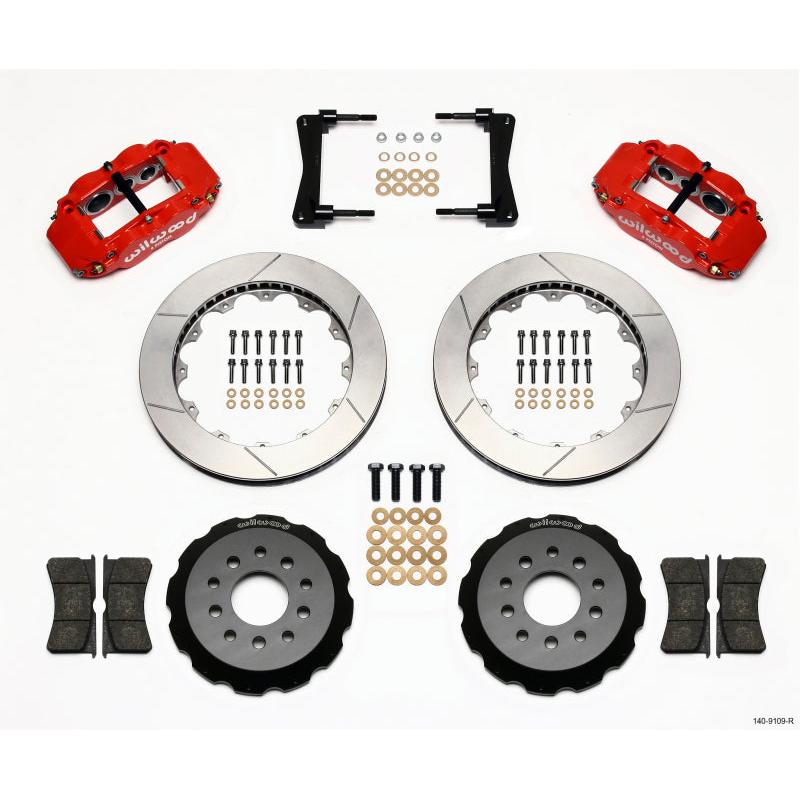 Wilwood Narrow Superlite 6R Front Hat Kit 13.06in Red 2005-2014 Mustang - T1 Motorsports