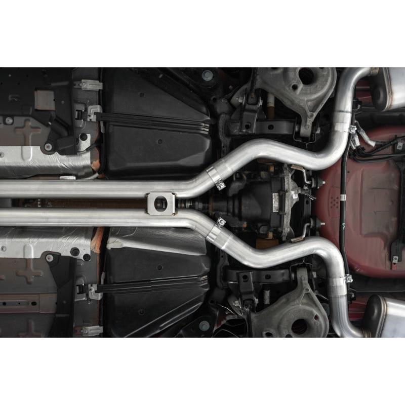 MBRP 18-20 Ford Mustang GT 5.0 w/ Quad Tip Active Exhaust Cat Back Split Rear T304 w/ Carb Fib Tips - T1 Motorsports